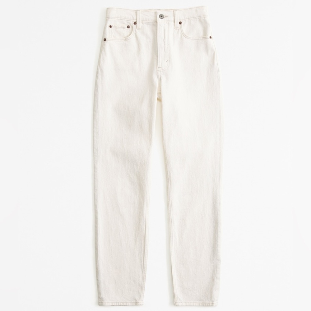 Abercrombie & Fitch Cream ultra High Rise 90s white Jeans - Picture 5 of 10